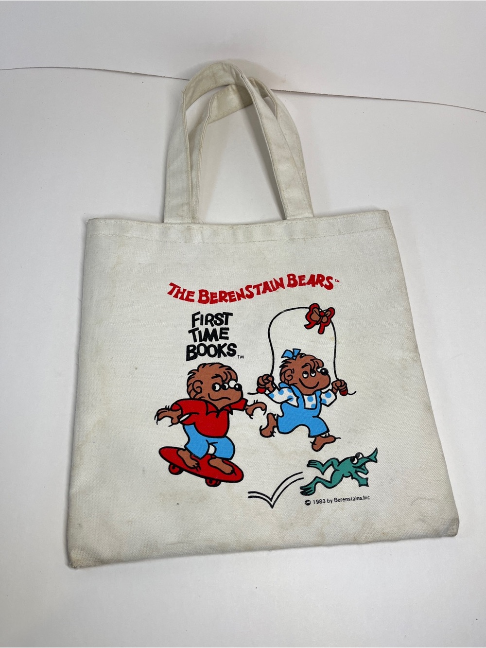 Vintage 1983 The Berenstain Bears First Time Books Canvas Bag Tote 80s Book